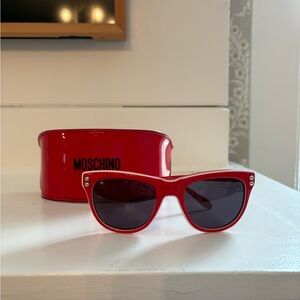 2010’s Moschino Red Sunglasses with Original Case